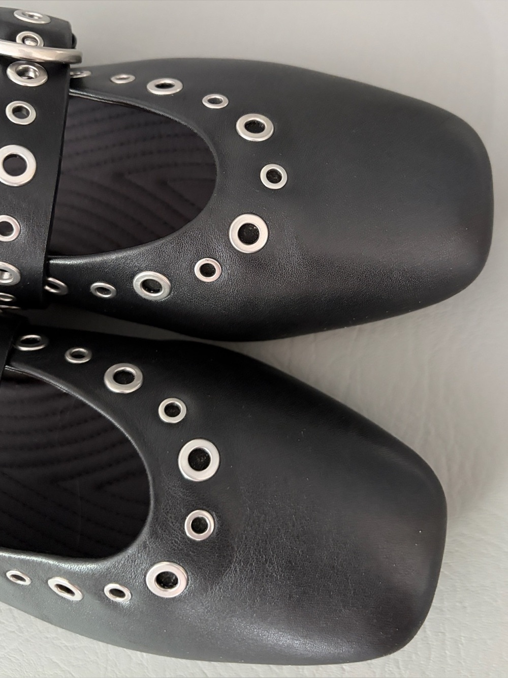 Rag & Bone Shoes Spire Leather Grommet Mary Jane Ballerina Flats Black size 8 - Picture 6 of 16